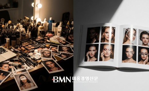 미용 포트폴리오 준비 과정과 완성된 포트폴리오 비교