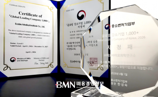 에코바이오의학연구소, 글로벌강소기업 1000+ 선정... 글로벌 성장 가능성 인정